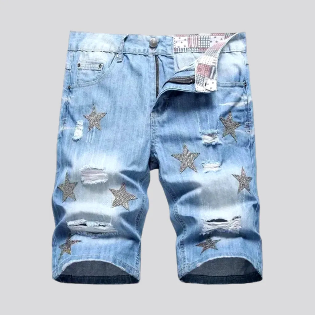 Mid-waist light-wash men's jeans shorts | Jeans4you.shop