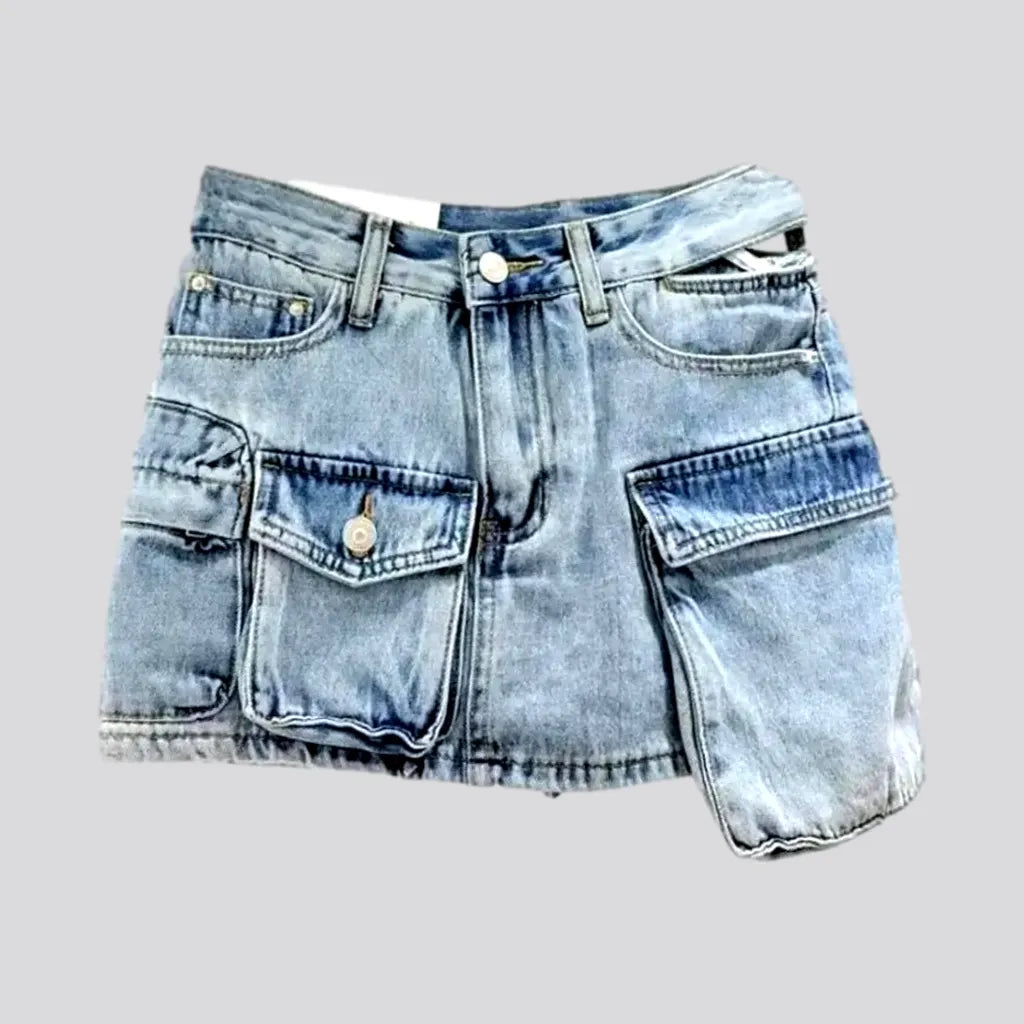 Mini stonewashed jeans skirt | Jeans4you.shop