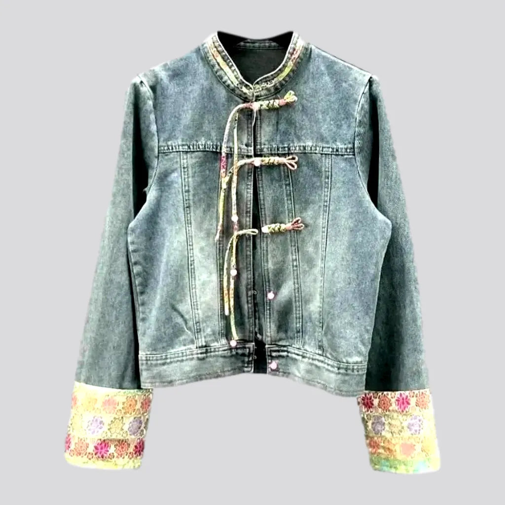 Ornament vintage denim jacket
 for ladies | Jeans4you.shop