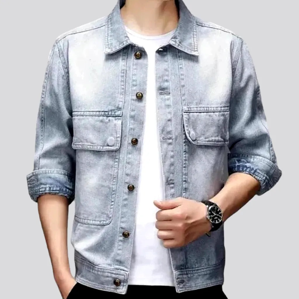Oversized sanded men's denim jacket | Jeans4you.shop