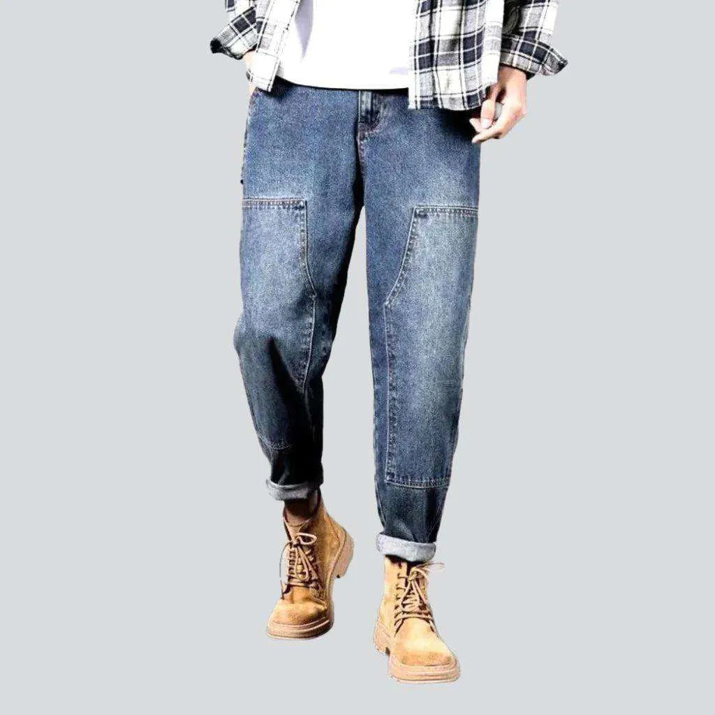 Patched legs carpenter men's jeans | Jeans4you.shop