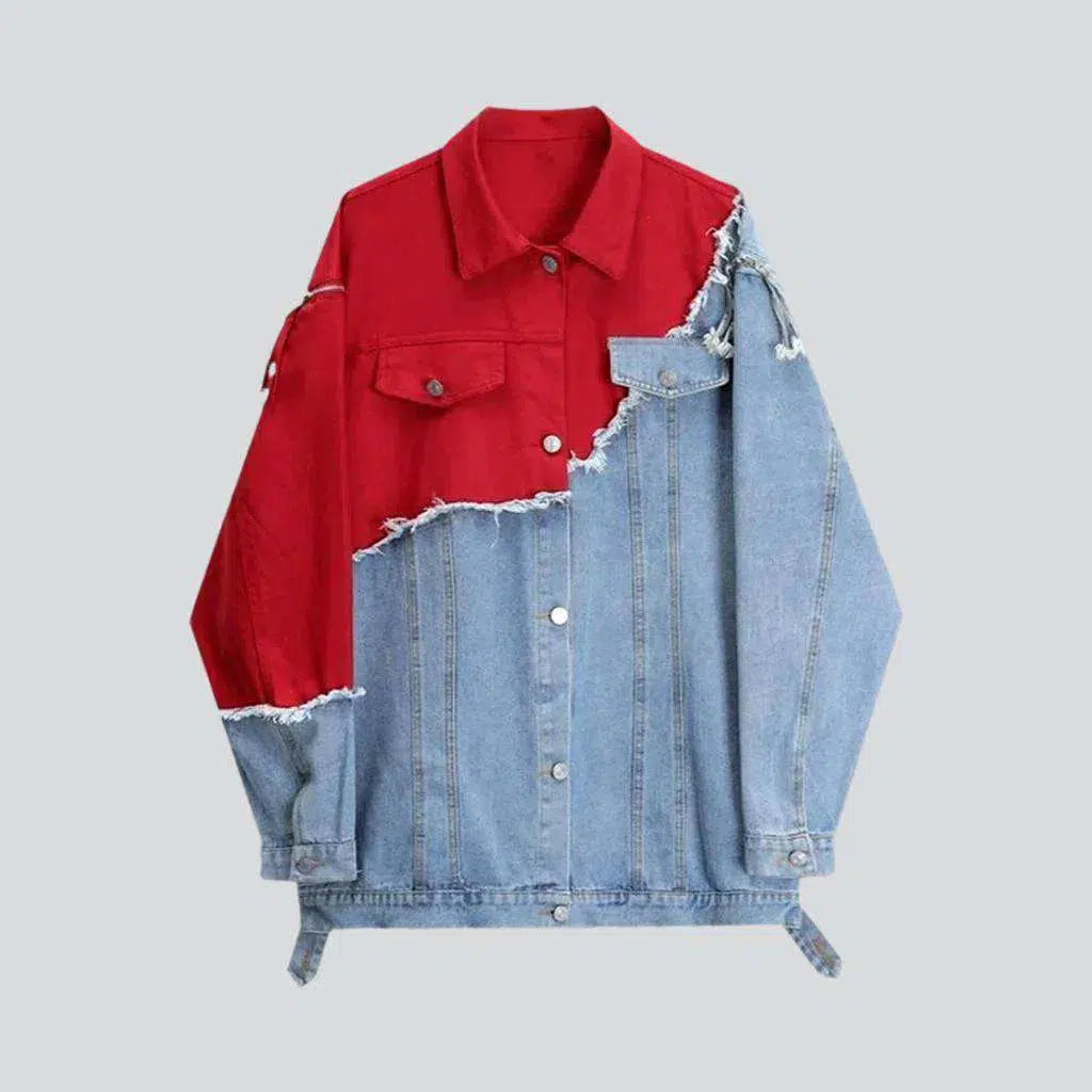 Patchwork oversized jeans jacket
 for women | Jeans4you.shop