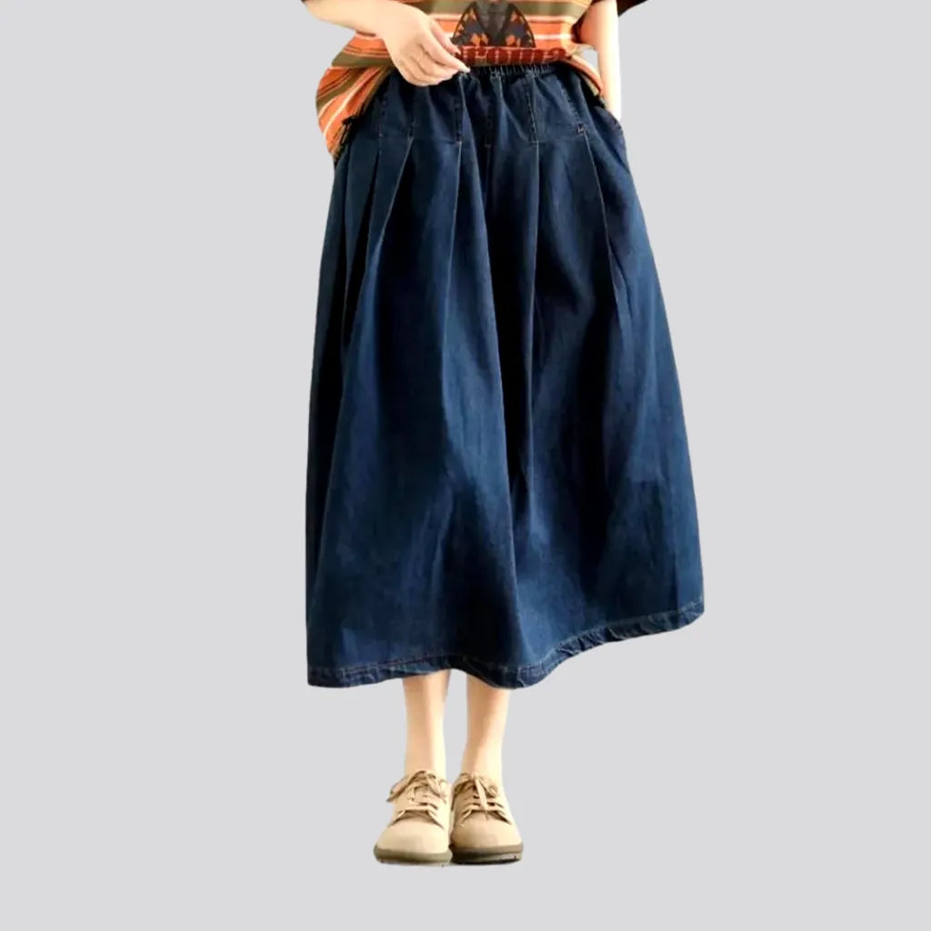 Pleated-waistline denim skirt
 for women | Jeans4you.shop