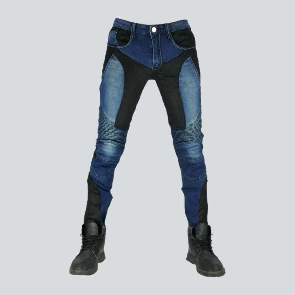 Protective mid-waist women's biker jeans | Jeans4you.shop