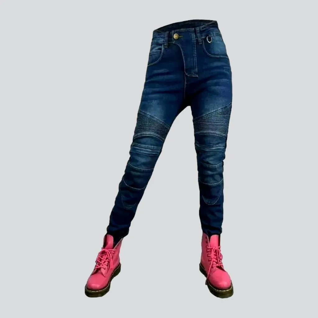 Protective stonewashed riding jeans
 for women | Jeans4you.shop