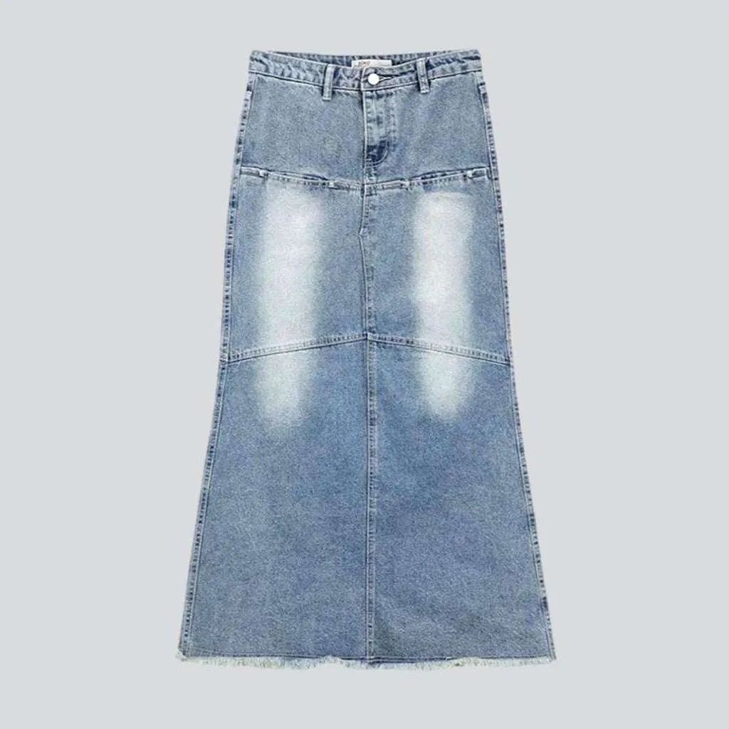Raw hem vintage denim skirt | Jeans4you.shop
