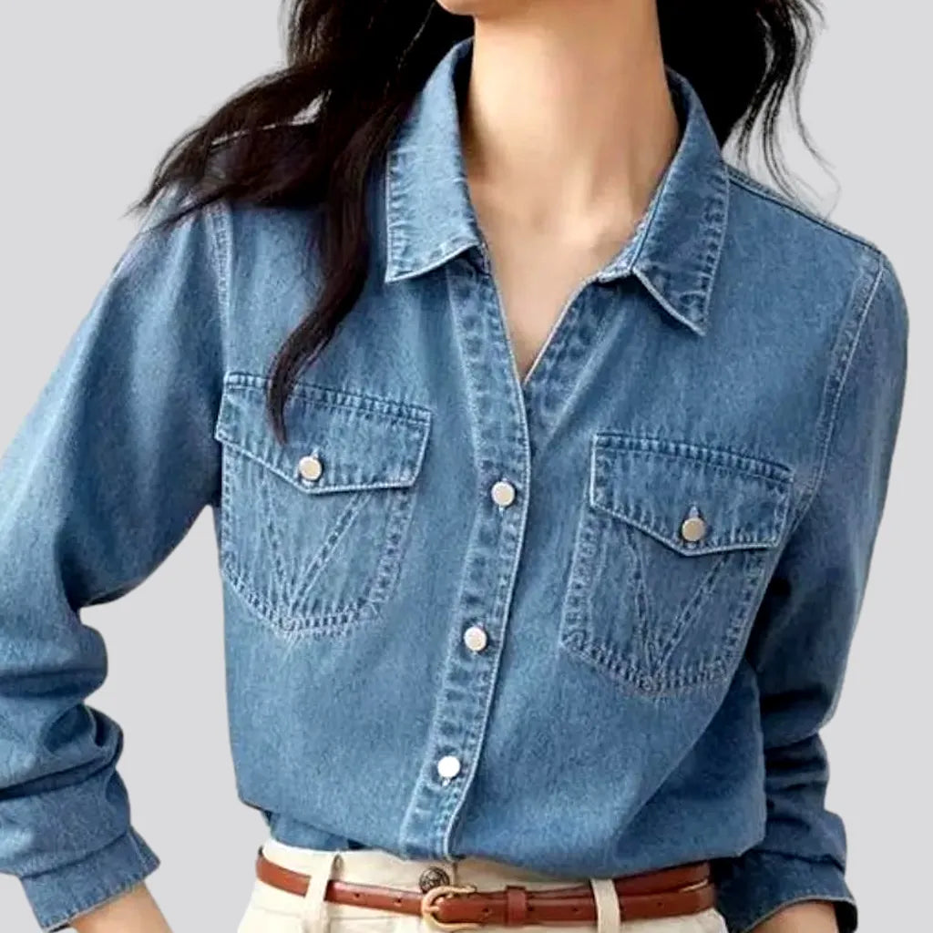 Regular light-wash denim shirt
 for ladies | Jeans4you.shop