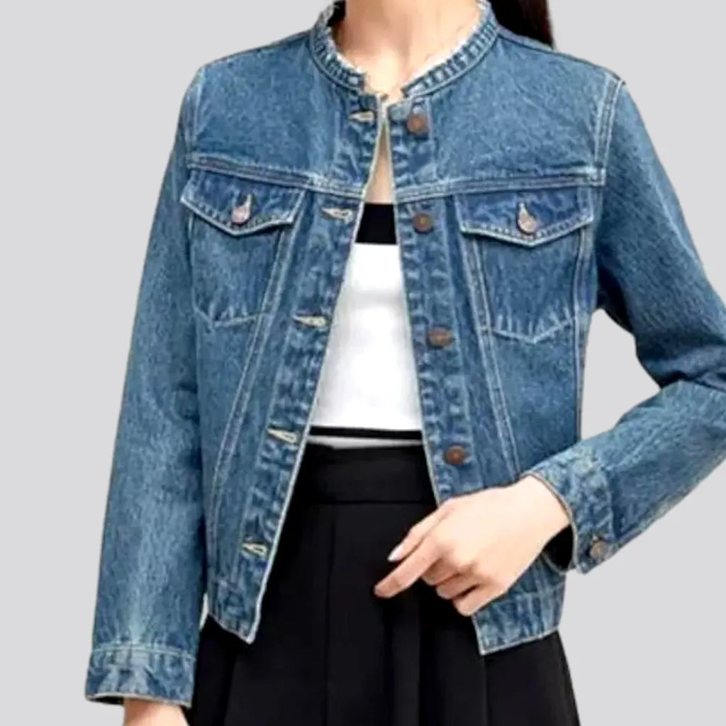 Round-collar denim jacket
 for ladies | Jeans4you.shop
