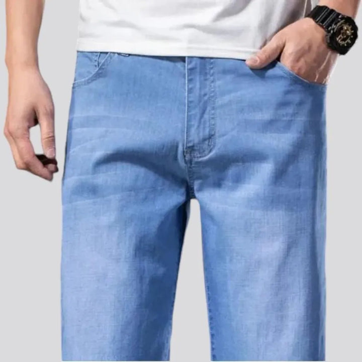 Thin straight men's jean shorts