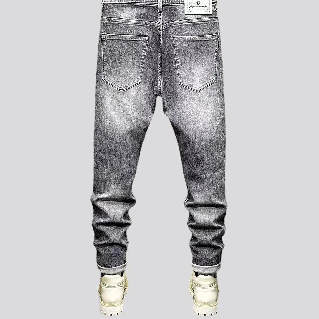 Slim men's grey jeans