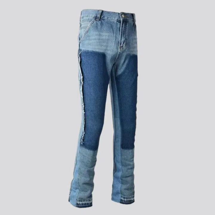 Men's color-block jeans