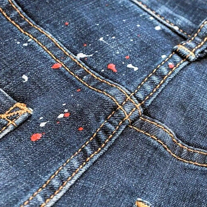 Whiskered paint-splattered jeans
 for men
