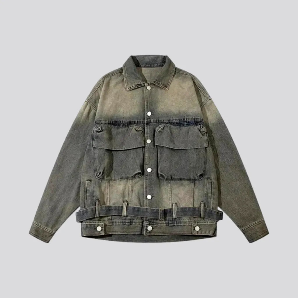 Sanded voluminous denim jacket
 for men | Jeans4you.shop
