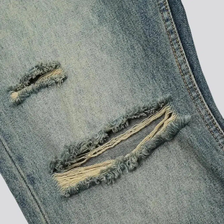 Distressed bootcut jeans
 for men