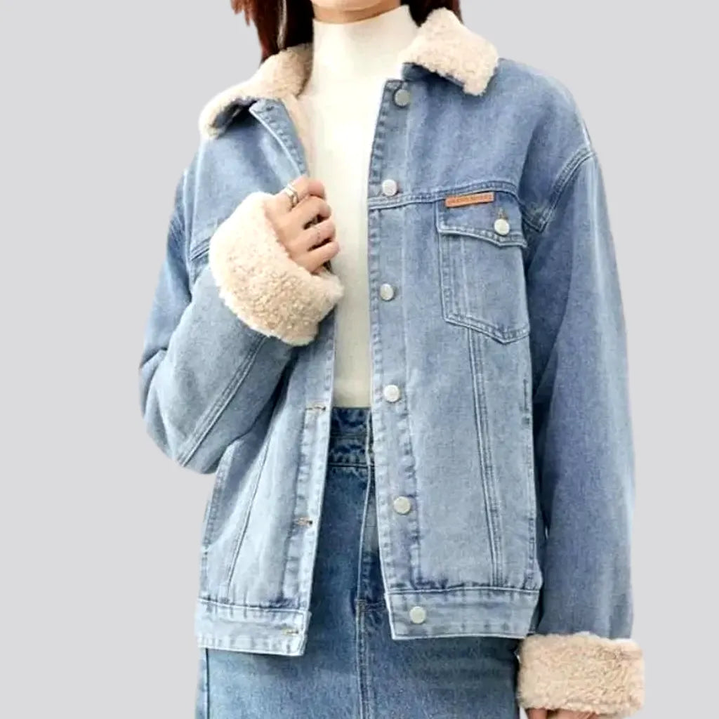Sherpa fashion denim jacket
 for women | Jeans4you.shop