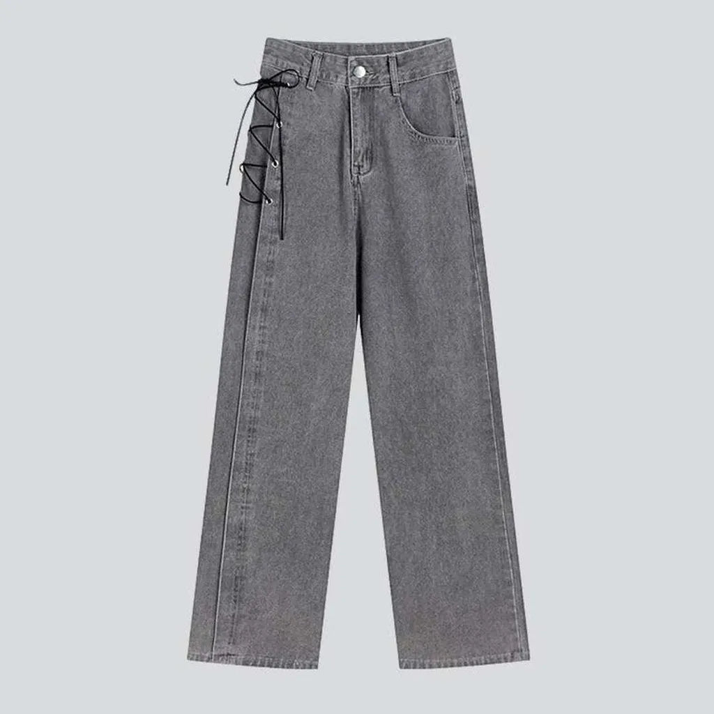 Side drawstrings women's baggy jeans | Jeans4you.shop