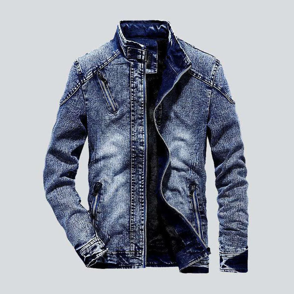 Slim denim jacket with zipper | Jeans4you.shop