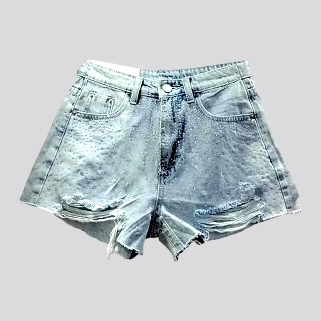Straight frayed-hem women's jean shorts | Jeans4you.shop