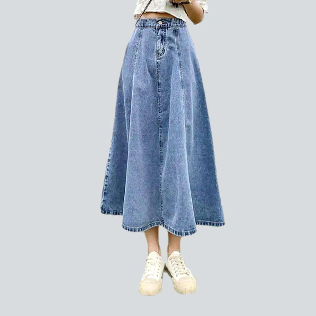 Stylish flared long denim skirt | Jeans4you.shop