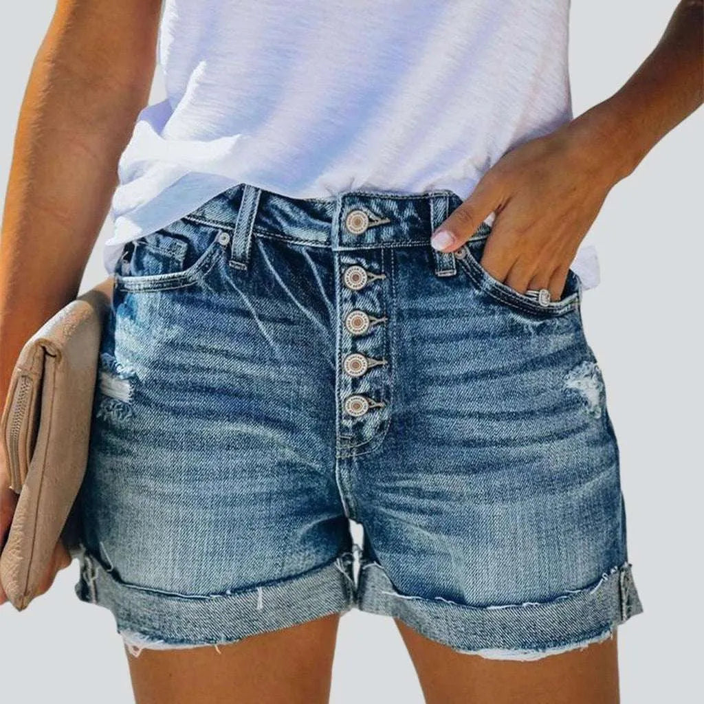 Summer jeans shorts with buttons | Jeans4you.shop