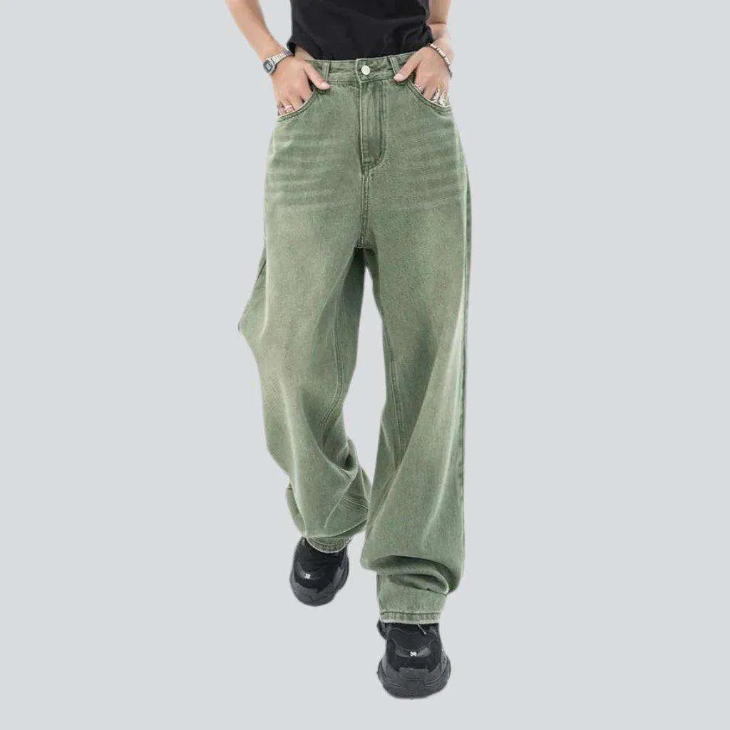 Vintage green baggy women's jeans | Jeans4you.shop