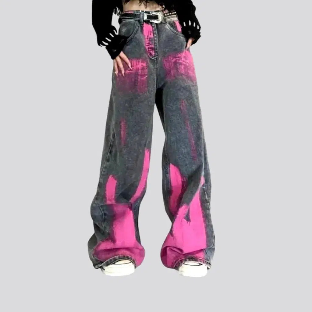 Vintage pink-stains jeans
 for women | Jeans4you.shop