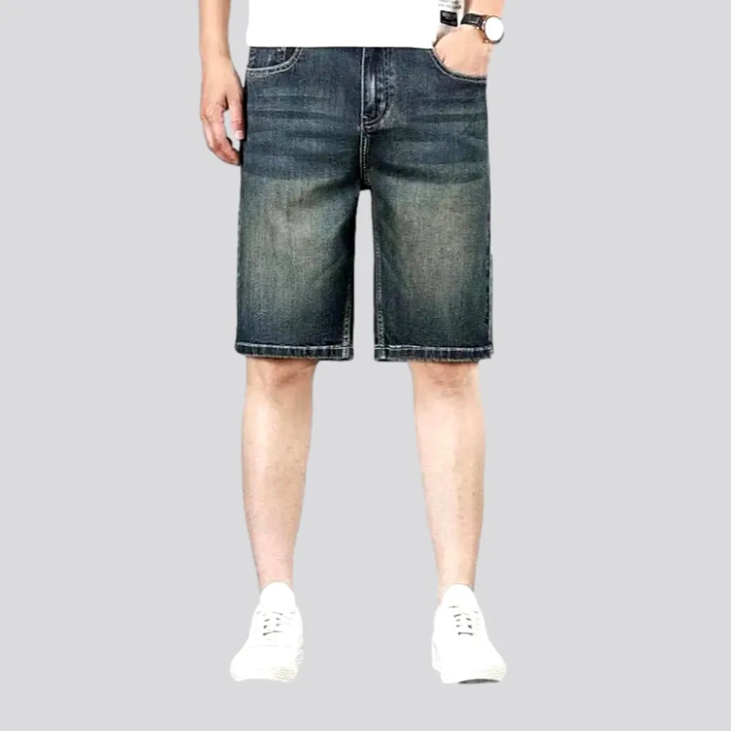 Whiskered dark denim shorts | Jeans4you.shop
