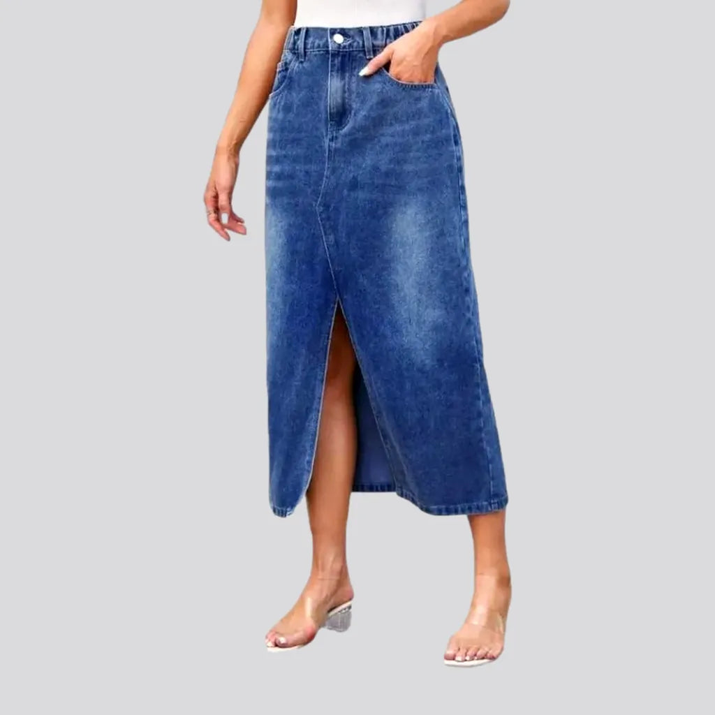 Whiskered high-waist jean skirt
 for ladies | Jeans4you.shop