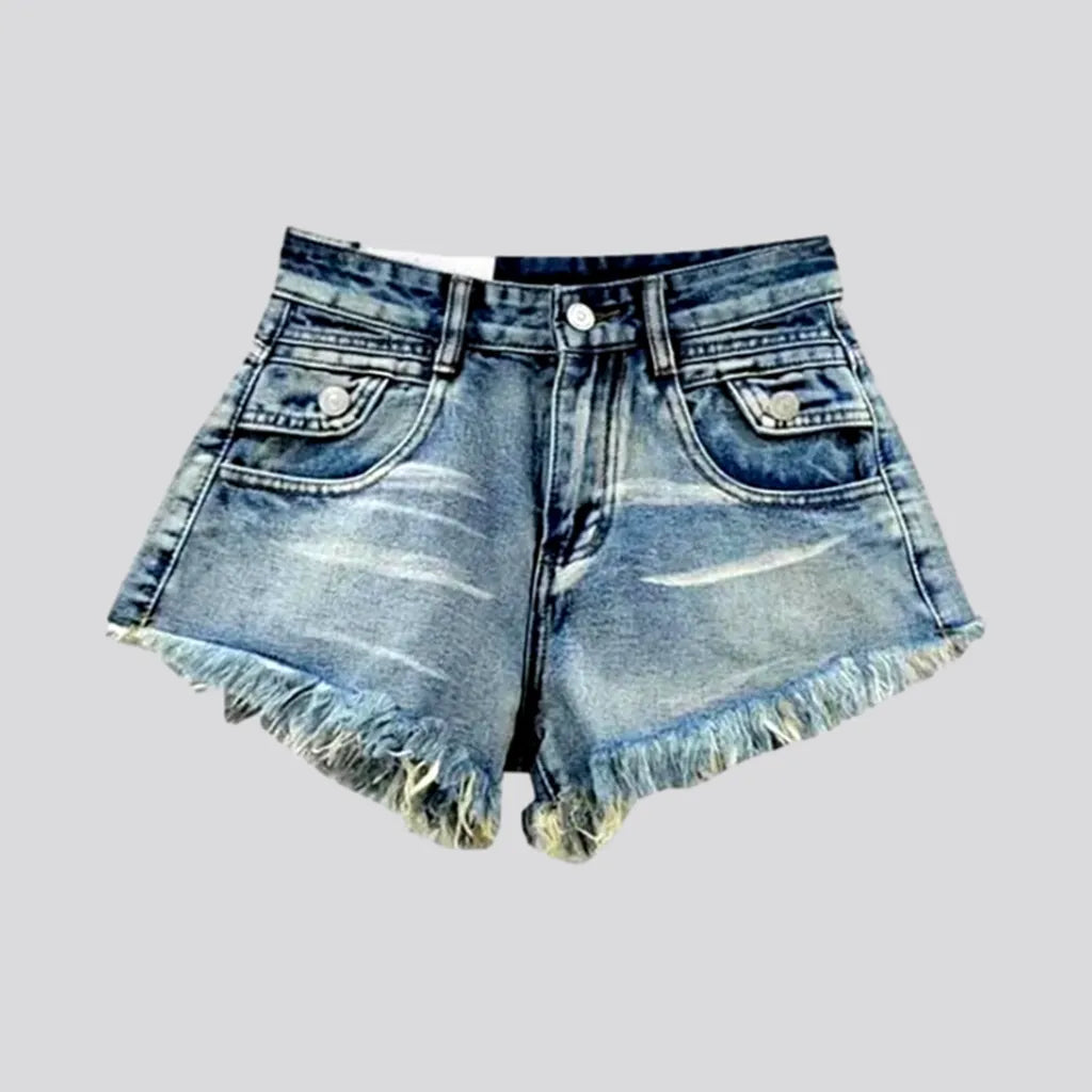 Whiskered vintage denim shorts | Jeans4you.shop