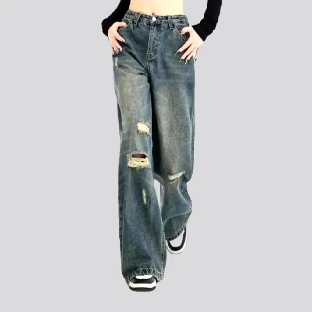 Wide-leg women's floor-length jeans | Jeans4you.shop