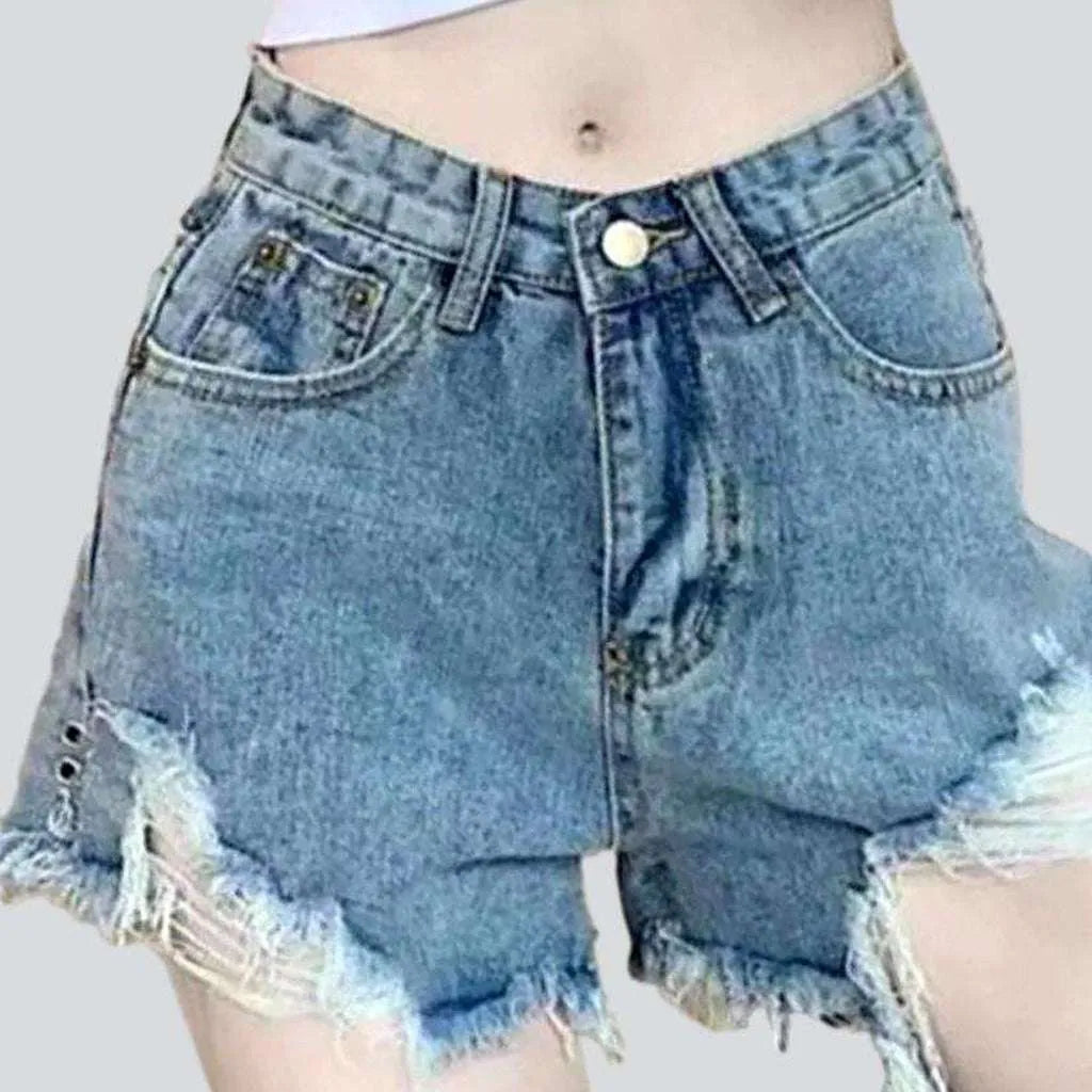 Wide women's distressed denim shorts | Jeans4you.shop