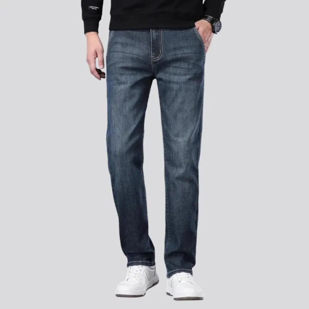 Sanded vintage slim men's jeans