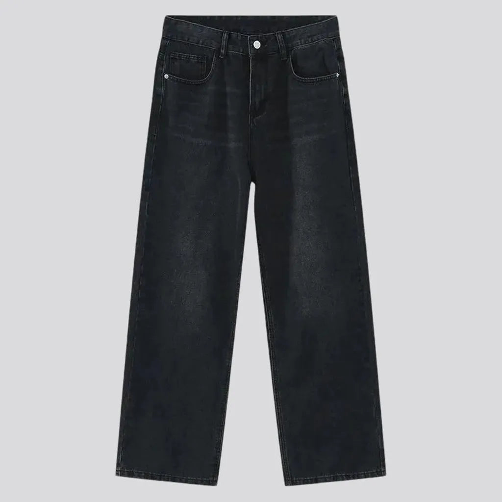 Whiskered baggy boho jeans for men