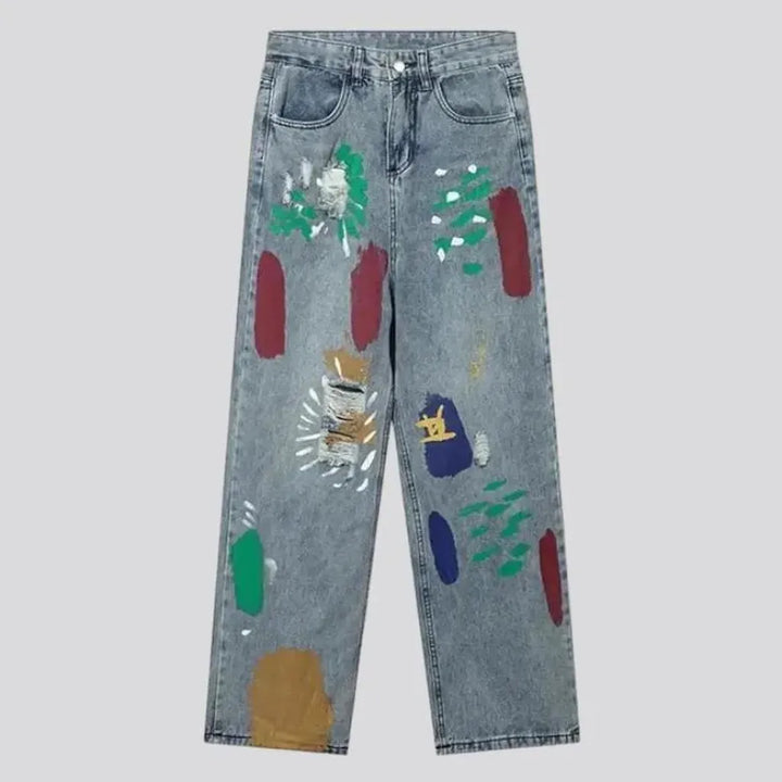 Painted women's vintage jeans