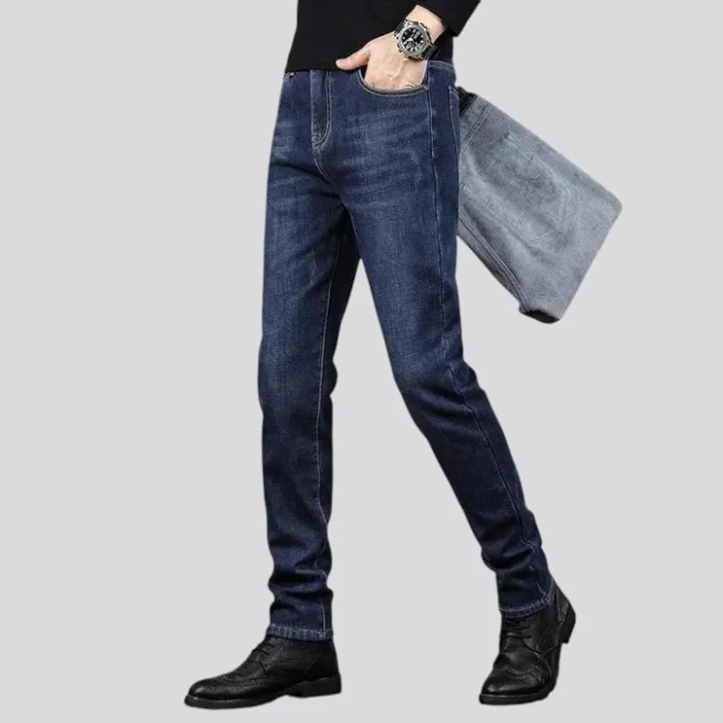 Dark faded casual style men's jeans