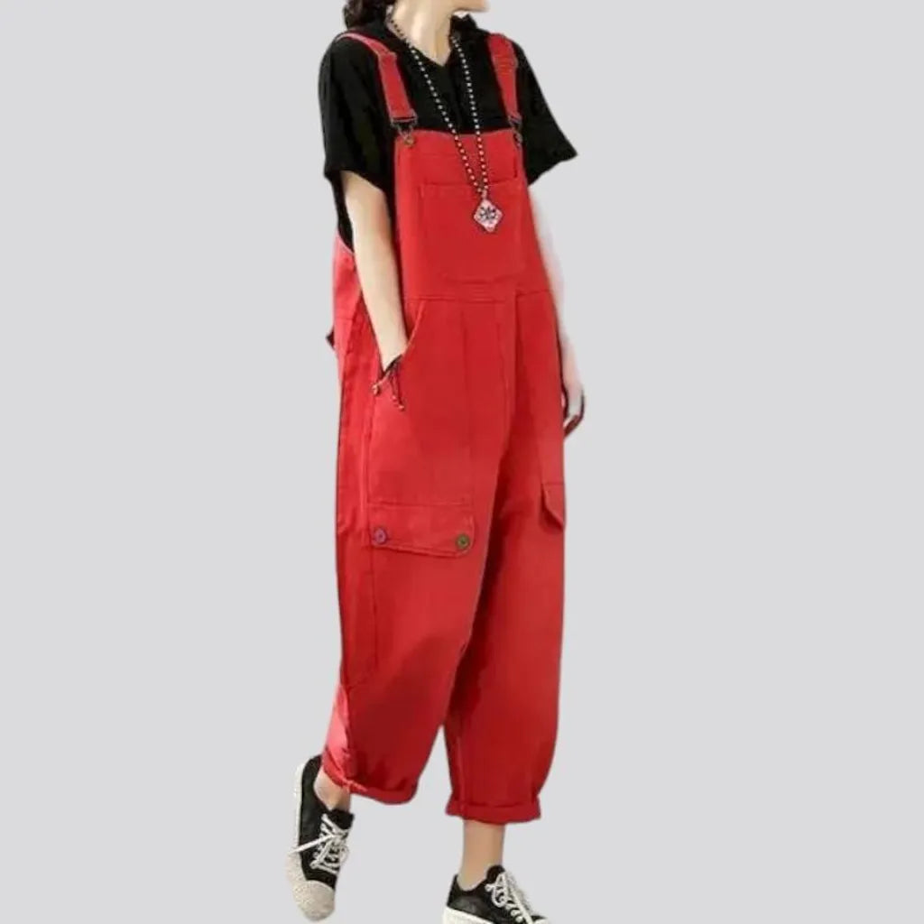 Y2k baggy women's denim jumpsuit