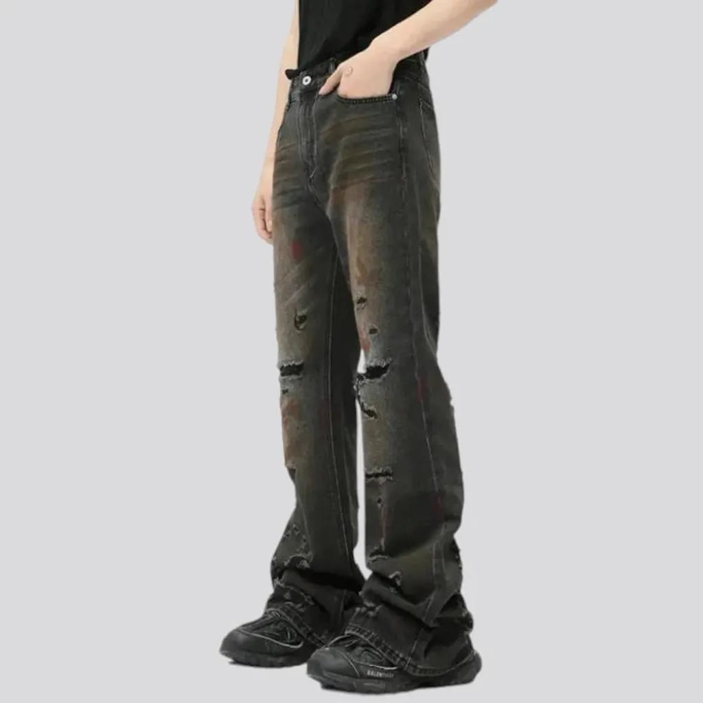 Mid rise wide men's jeans