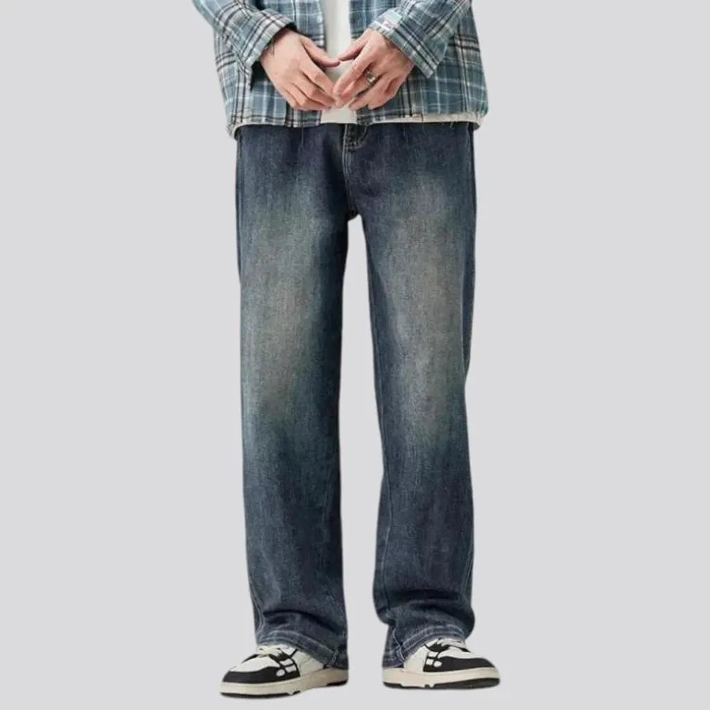 Sanded vintage baggy fit men's jeans