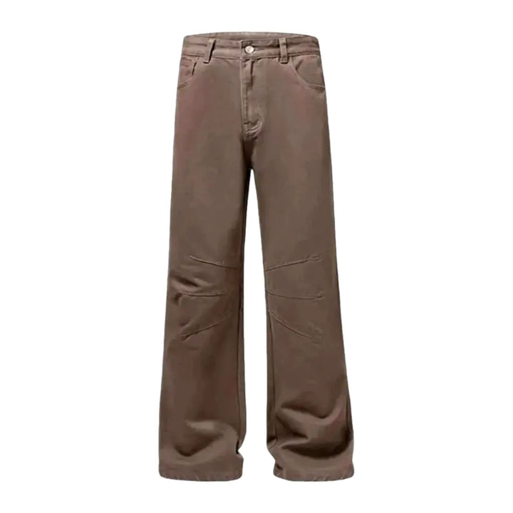 90s Style Colored Mid Rise Men's Jeans - Brown