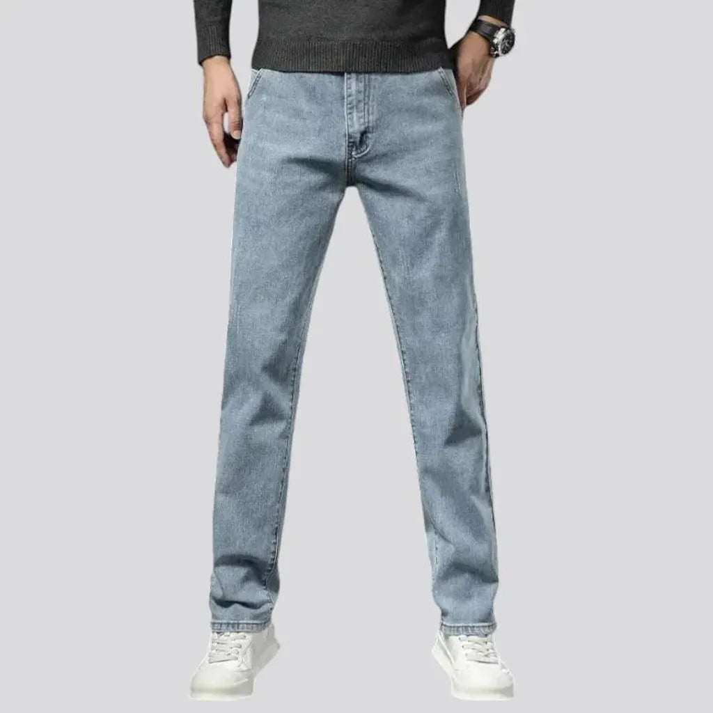 Casual stretchable narrow fit men's jeans