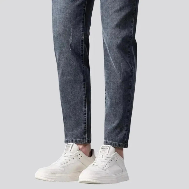 Retro tapered-fit stonewashed men's jeans