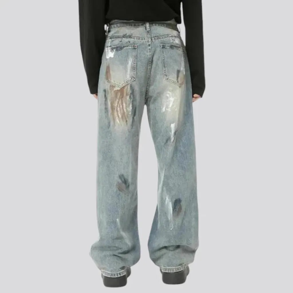 Vintage street style loose fit men's jeans