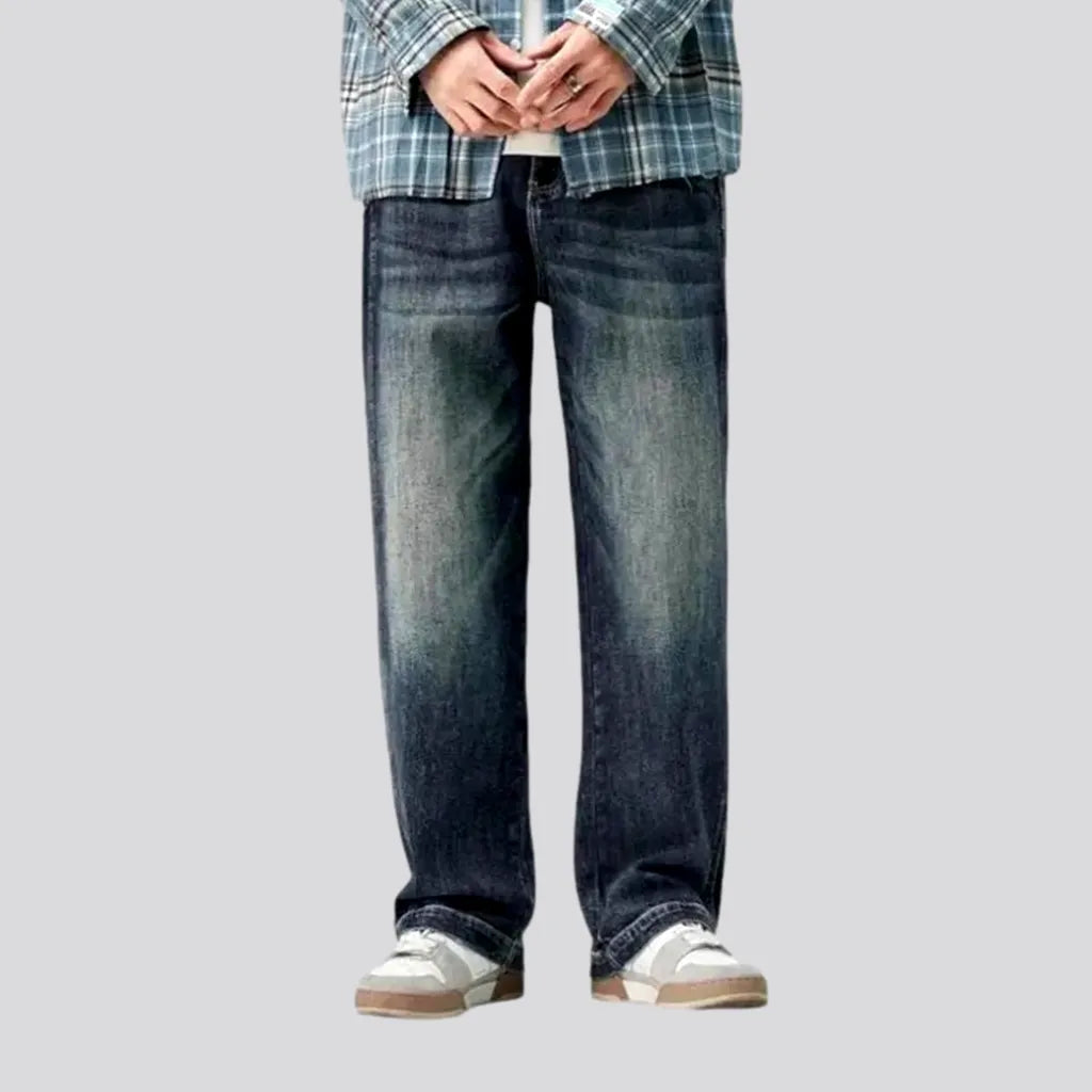 Abraded Baggy Leg Men's Jeans | Jeans4you.shop