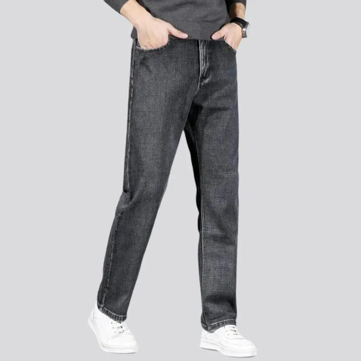 Straight-fit washed men's jeans