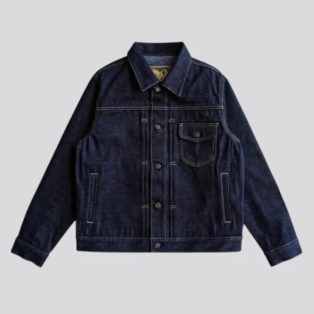 Classic dark men's denim jacket