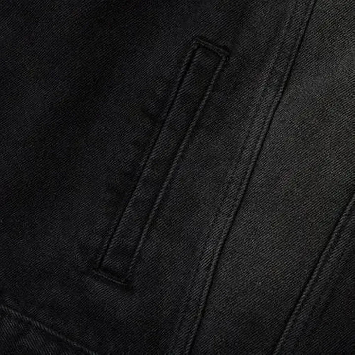 Black sanded men's jeans jacket