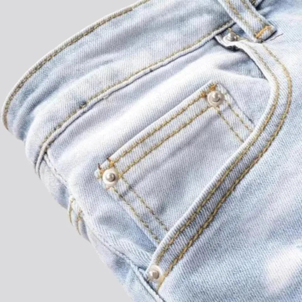 Men's black-patches jeans