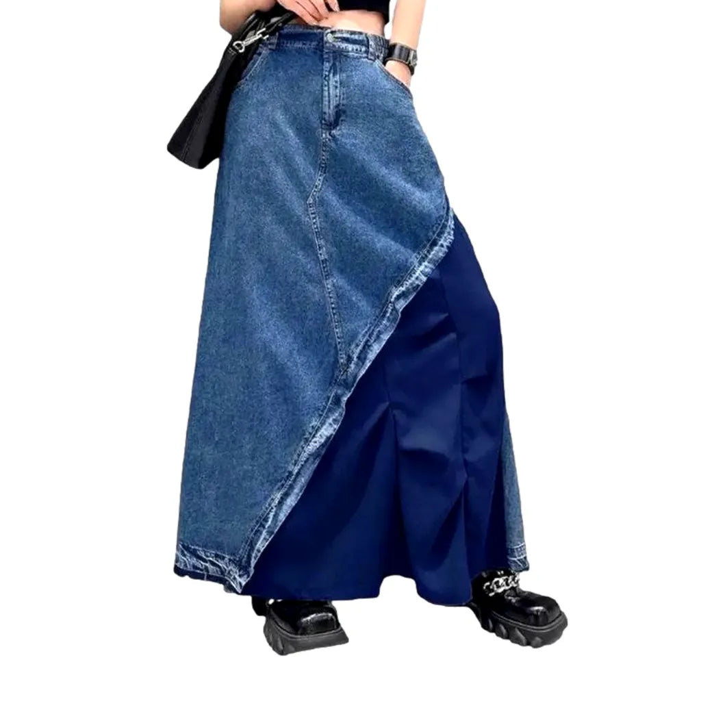 Asymmetric fashion jeans skirt for ladies