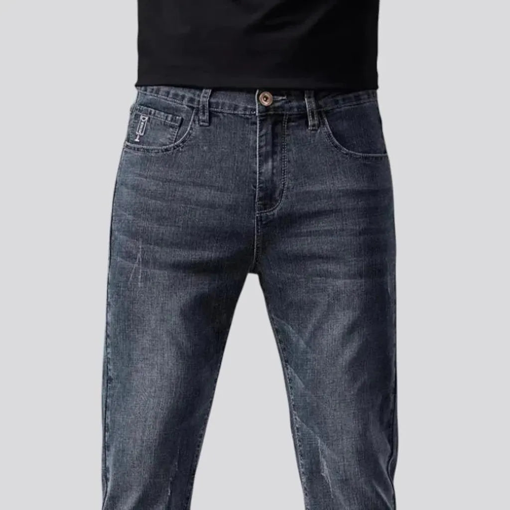 Retro tapered-fit stonewashed men's jeans