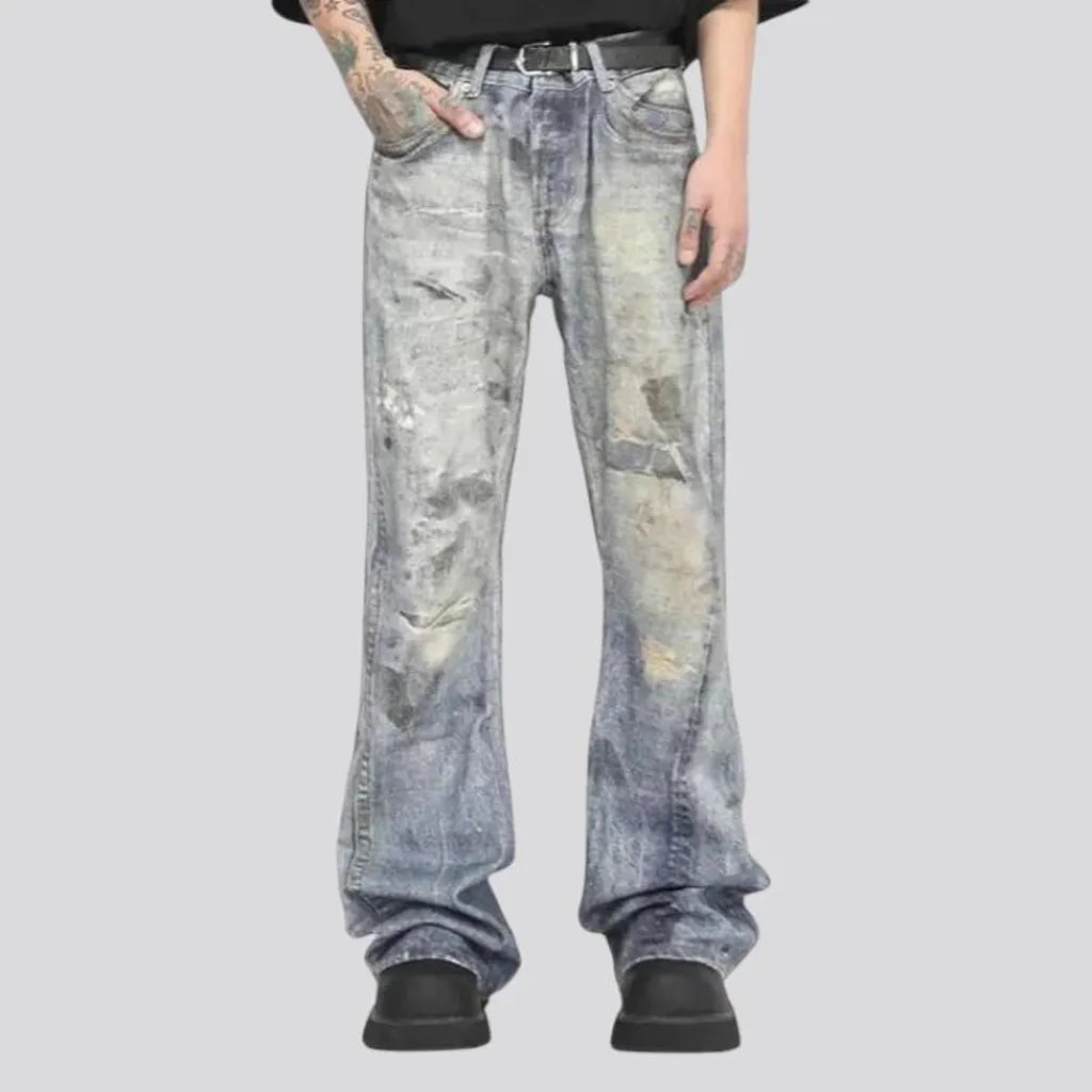 Stylish flared men's jeans